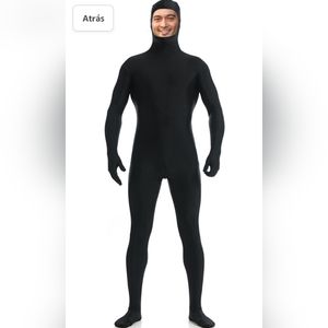 Black Full Bodysuit w Hood Halloween Costume